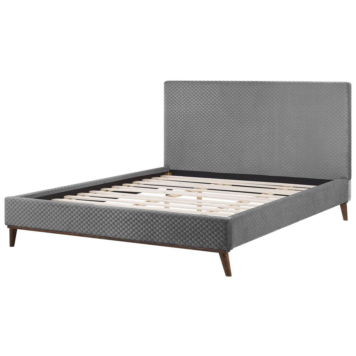 POLSTERBETT 180/200cm Hellgrau Bayonne - Hellgrau, Textil (180/200cm) - Beliani