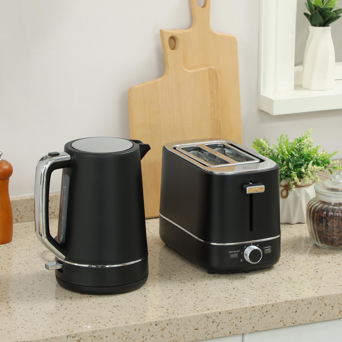 KOCHER-TOASTER-SET Stahl Kunststoff Schwarz - Schwarz, Kunststoff (16/24.3/21.2cm) - HOMCOM