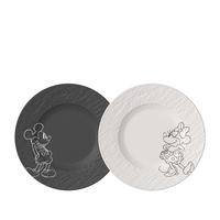 FRÜHSTÜCKS- / DESSERTTELLER Manufacture Rock – Mickey Mouse schwarz-weiß ø 21,7 cm 2er Set - Schwarz/Weiß, Keramik (21.7cm) - Villeroy & Boch