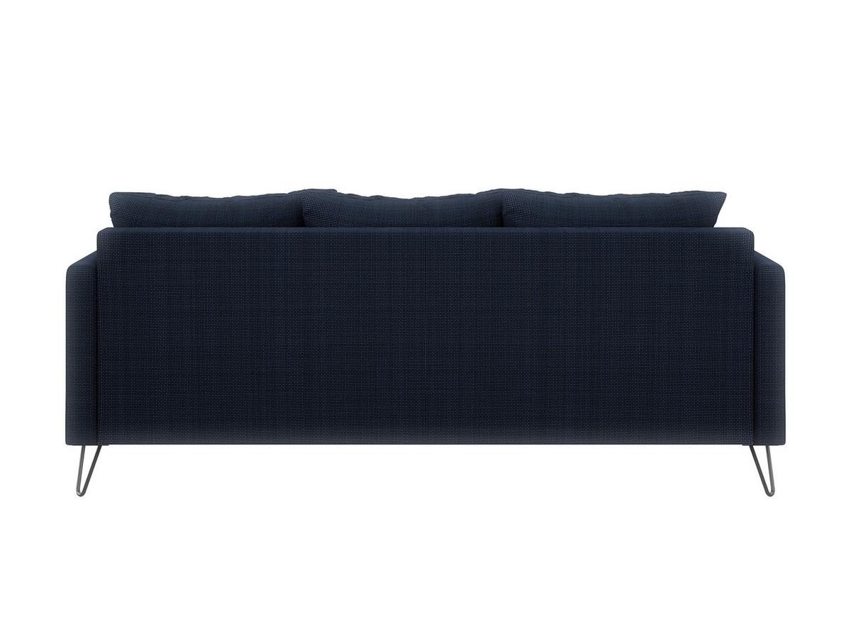 3-SITZER-SOFA Harmony Marineblau Chenille - Blau/Schwarz, Textil/Metall (200/85/100cm) - S-Style Möbel