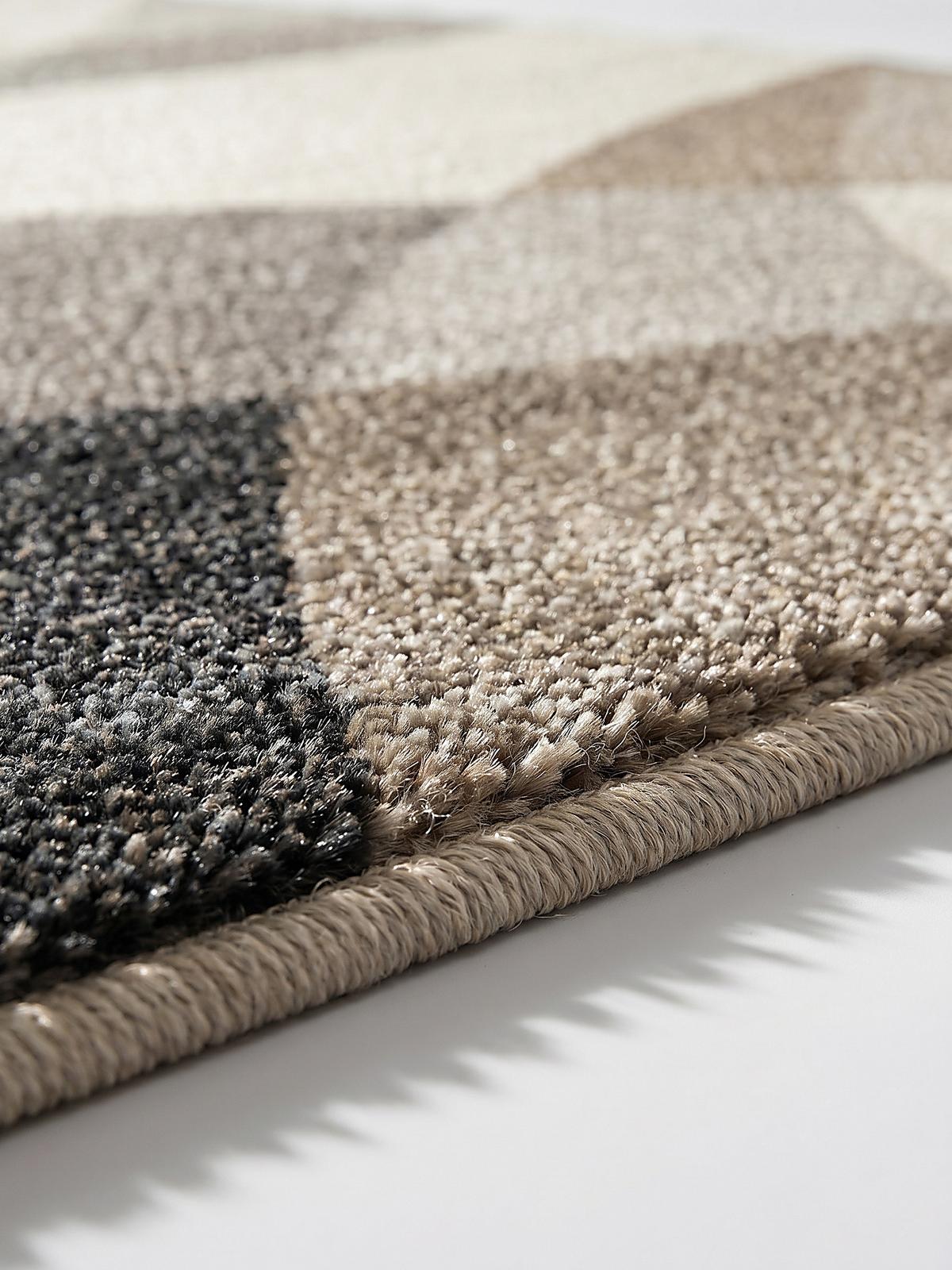 TEPPICH Niederflor Abstrakt THUR Polypropylen Grau 80 x 140 cm - Beige, Textil (80/140cm) - KADIMA DESIGN