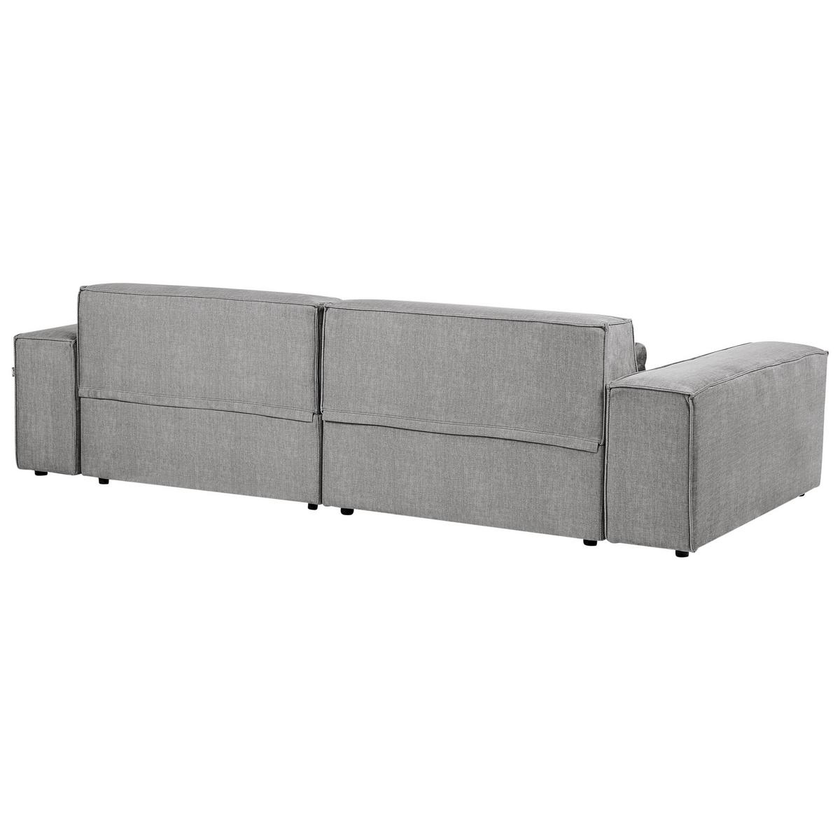 ECKSOFA Modul 3-Sitzer rechtsseitig Grau Stoff Hellnar - Grau, Textil (262/176cm) - Beliani