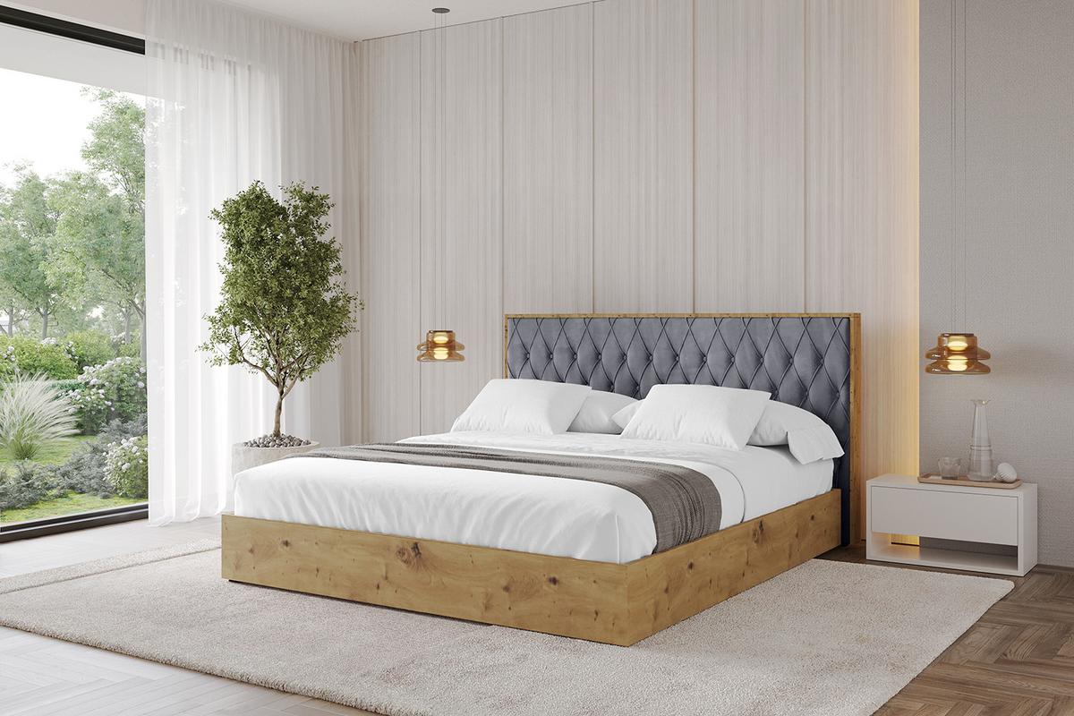 POLSTERBETT mit Bettkasten und Lattenrost, Boxbett ohne Matratze - ENZO5 180x200 Dunkelgrau - Dunkelgrau, Holzwerkstoff/Textil (180/200cm) - ALTDECOR