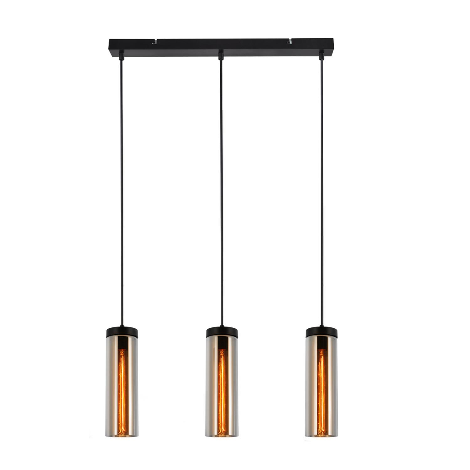 HÄNGELEUCHTE Kessm 46/10/150 cm - Schwarz, Glas/Metall (46/10/150cm) - ZMH