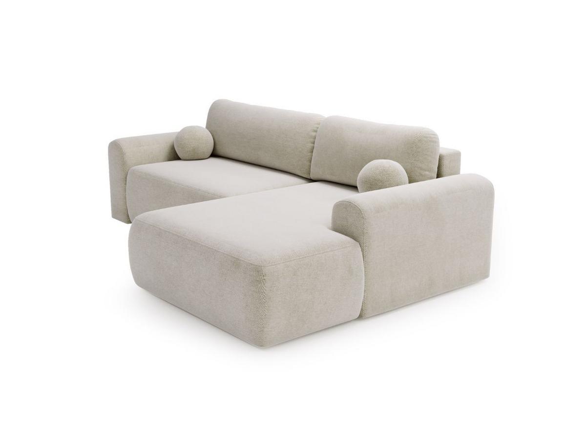 ECKSOFA Savana Ecru Links - Ecru, Holz/Textil (257/177cm) - Graingold