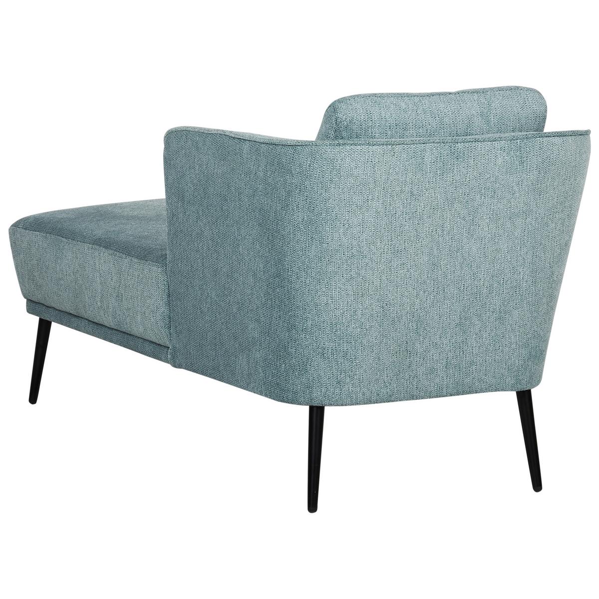 CHAISELONGUE-LINKSSEITIGE Stoff Blau Artheze - Blau/Schwarz, Textil (148/70/64cm) - Beliani