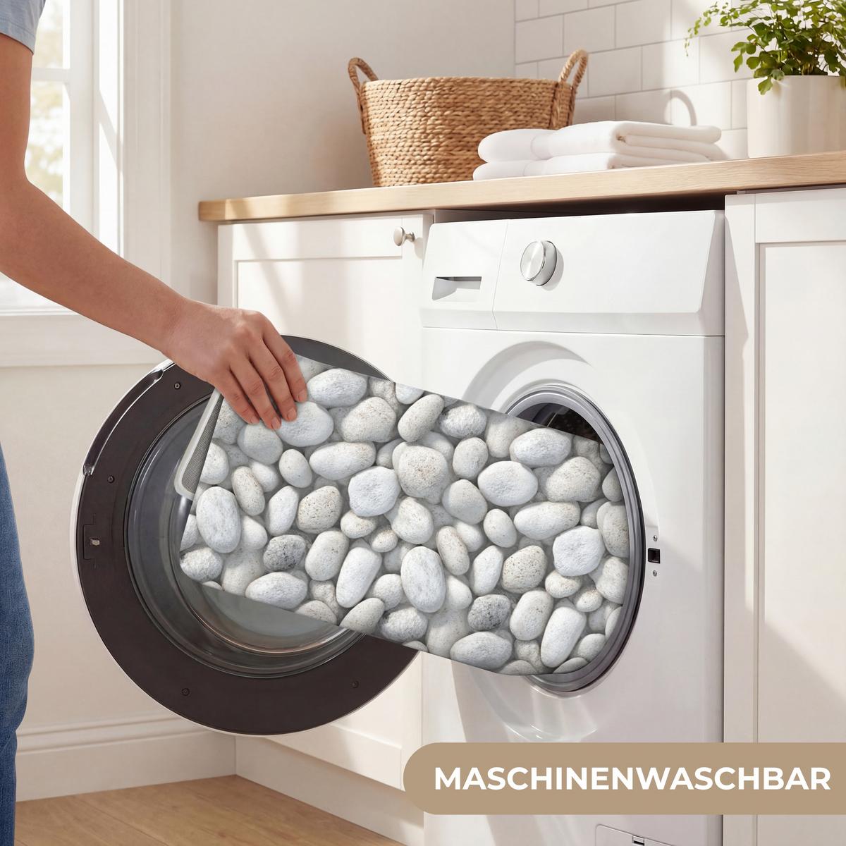 WC-VORLEGER Steine - Grau - Oval WC Teppich 50x80 cm - Hellgrau, Textil (50/1cm) - OnlyWow