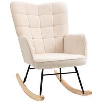 SCHAUKELSTUHL Sessel Relaxsessel bis 120 kg, Polyester, Beige 98x71x101cm - Champagner/Beige, Buchenholz/Textil (98/101/71cm) - HOMCOM