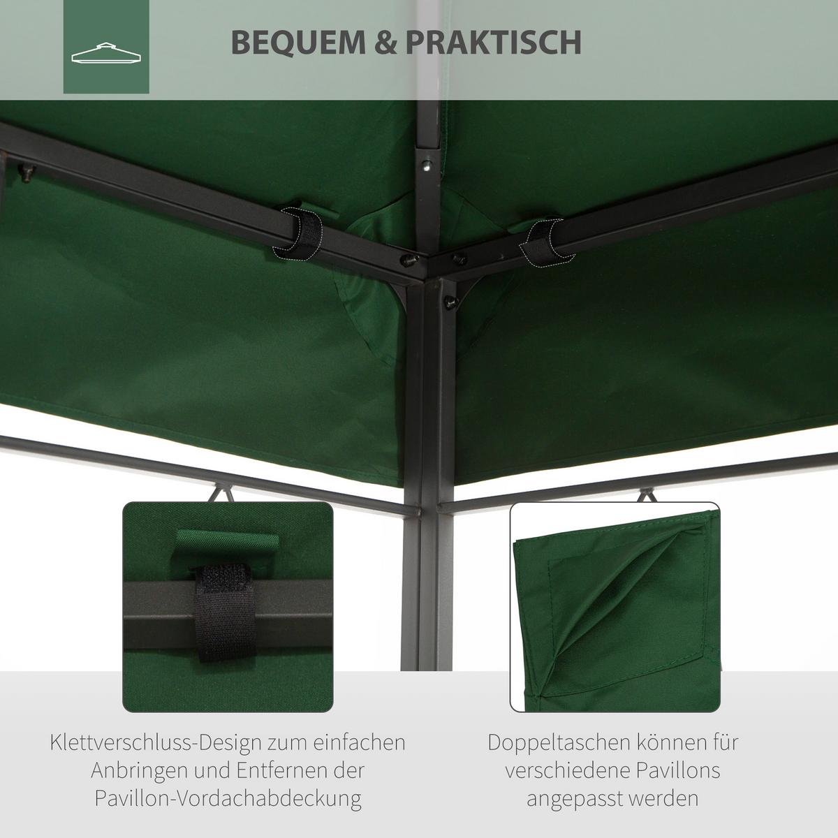 ERSATZDACH Pavillondach, Polyester, Grün - Grün, Kunststoff (300/20/400cm) - Outsunny