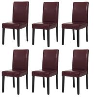 ESSZIMMERSTUHL Rot 6er-Set - Rot, Textil (43/90/56cm) - MCW