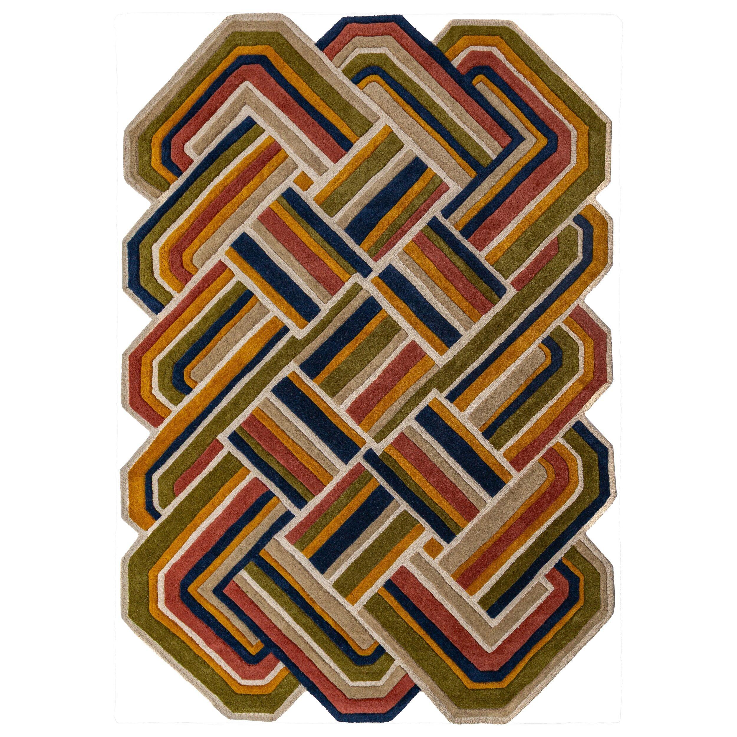 TEPPICH aus Wolle SOAR in Terrakotta, geometrisch, 160 x 230 cm - Rot, Textil (160/230cm) - KADIMA DESIGN