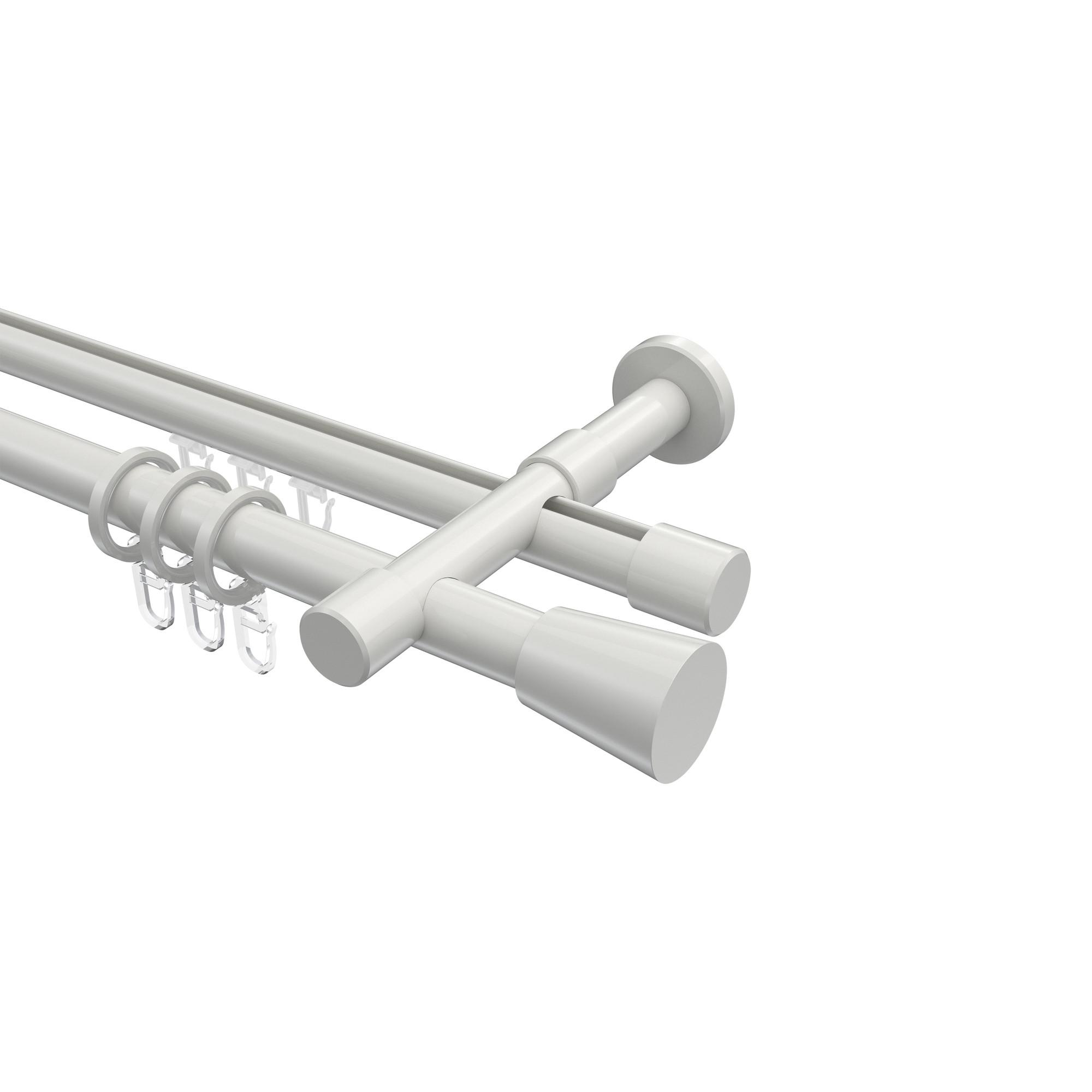 GARDINENSTANGE RUNDROHR-INNENLAUF Prestige Sitra 120 cm, 2-läufig, 20 mm Ø Weiß - Weiß, Metall (120cm) - INTERDECO