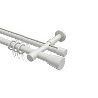 GARDINENSTANGE RUNDROHR-INNENLAUF Prestige Sitra 120 cm, 2-läufig, 20 mm Ø Weiß - Weiß, Metall (120cm) - INTERDECO