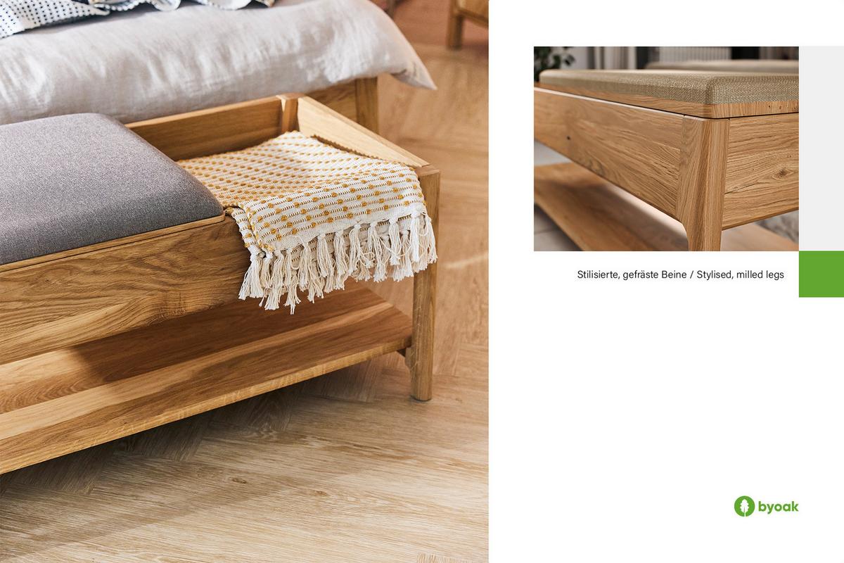 BETTBANK PAUL Kernbuche - Kernbuche, Holz (107/46/47cm) - byoak