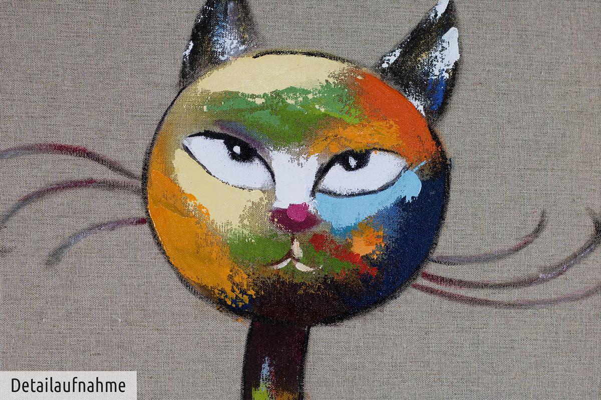 ACRYLBILD HANDGEMALT 60/80 cm - Multicolor/Grau, Holz/Textil (60/80cm) - KUNSTLOFT