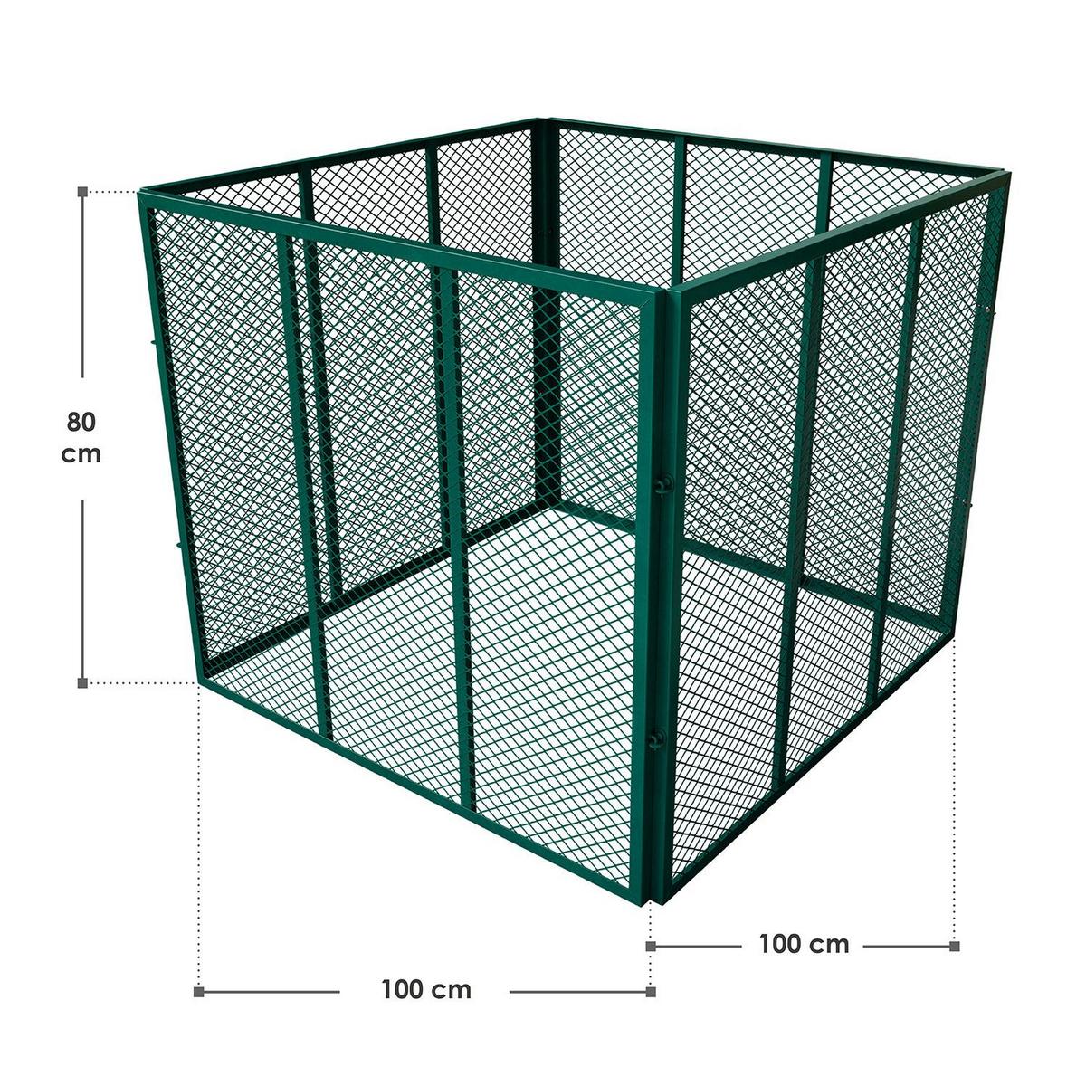 KOMPOSTER Metall dunkelgrün 800L - Grün, Metall (100/80/100cm) - Juskys