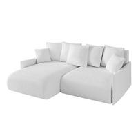 ECKSOFA Ottomane links ONESK-L -v1 216x177x72 Weiß Bouclé - Weiß, Holzwerkstoff/Kunststoff (216/177cm) - ALTDECOR