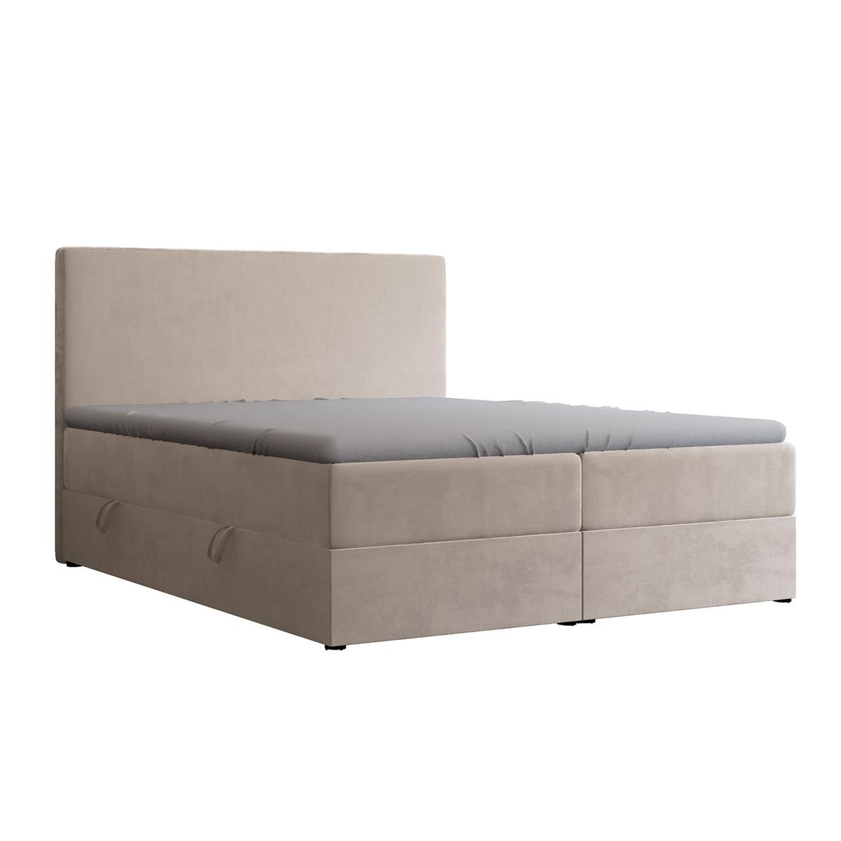 BOXBETT 180x200 cm mit Topper - Creme, Holzwerkstoff/Textil (180/200cm) - Idohome