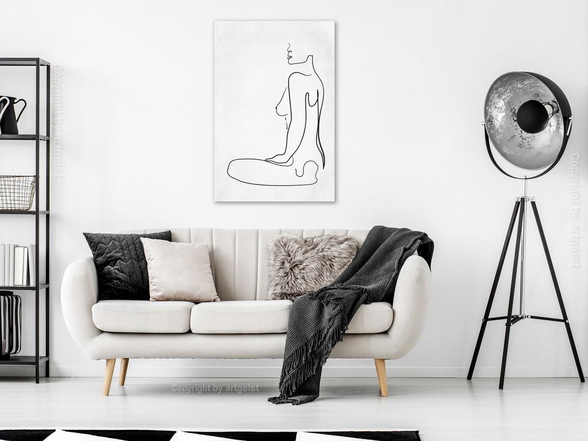 KUNSTDRUCK Schwarz-Weiß 60/90 cm - Schwarz, Textil (60/90cm) - KUNSTLOFT