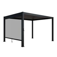 LAMELLENDACH Tahiti mit Seitenwand 3x4 m anthrazit - Anthrazit, Metall (300/240/400cm) - Juskys