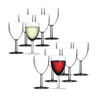 KUNSTSTOFF ROT- UND WEISSWEINGLÄSER Outdoor transparent 300 ml + 200 ml 12er Set - Transparent, Kunststoff (0.001L) - Mepal