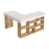 SCHREIBTISCH - 129 cm x 120 cm - Holz, Platte - Naturfarben Hell, Weiß - LILEUL - Naturfarben/Weiß, Holz (120/129/72cm) - Vente-Unique