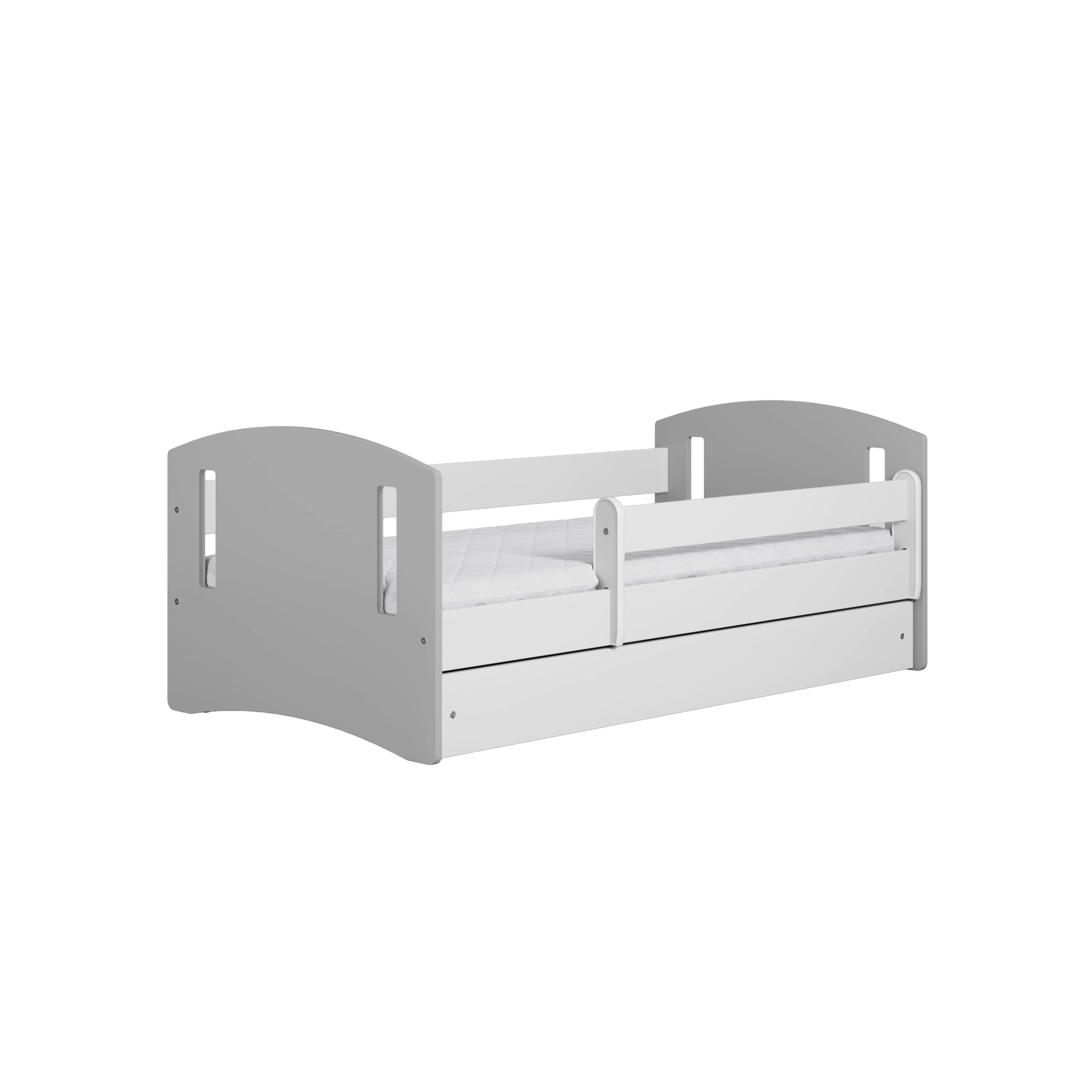 KINDERBETT CLASSIC II mit Schublade und Matratze Grau 90/65/184 - Grau, Holzwerkstoff (80/180cm) - RAUMHIRSCH FURNITURE