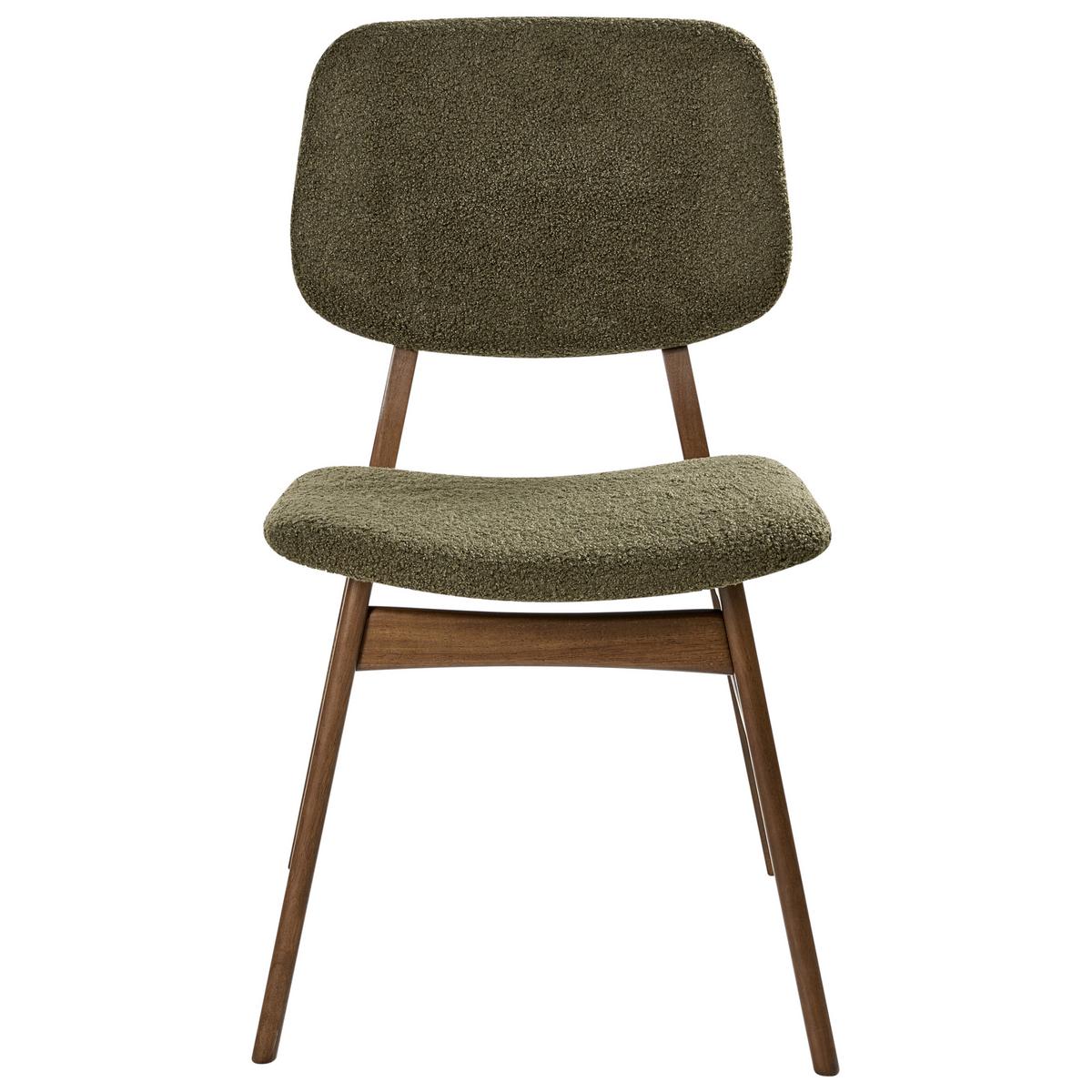ESSZIMMERSTUHL 2er-Set Grün Elaine - Dunkelbraun/Grün, Textil (48/81/54cm) - Beliani
