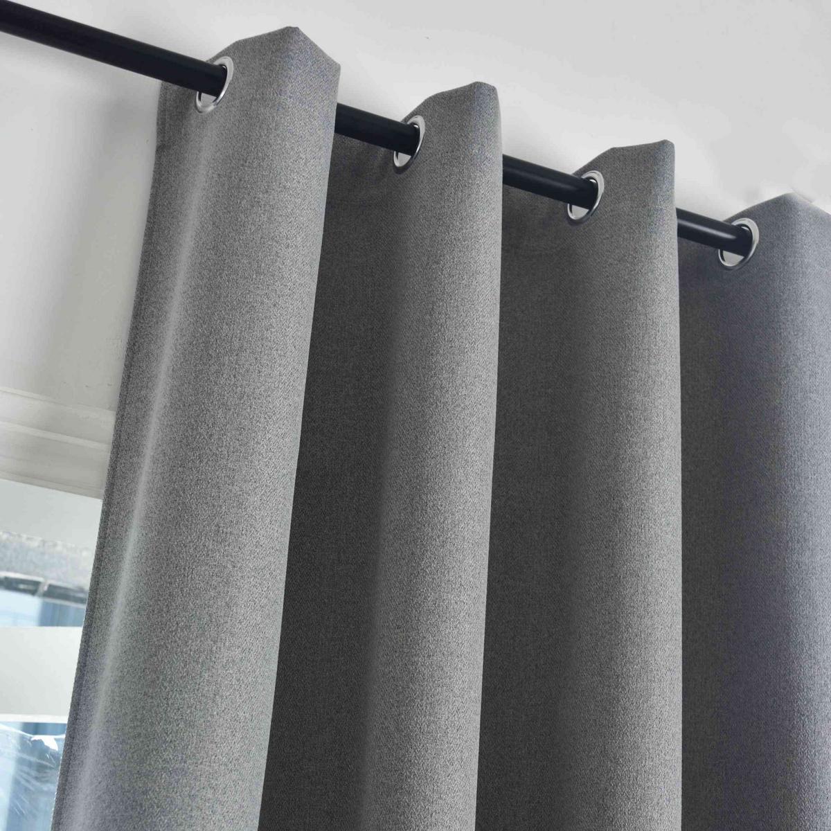VORHANG 2ER SET »München Dark« HxB 225x145 Grau - Grau, Textil (145/225cm) - Gardinenbox