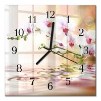 WANDUHR aus Glas 30x30 cm - Orchidee - Multicolor, Glas (30/30/0.4cm) - TULUP