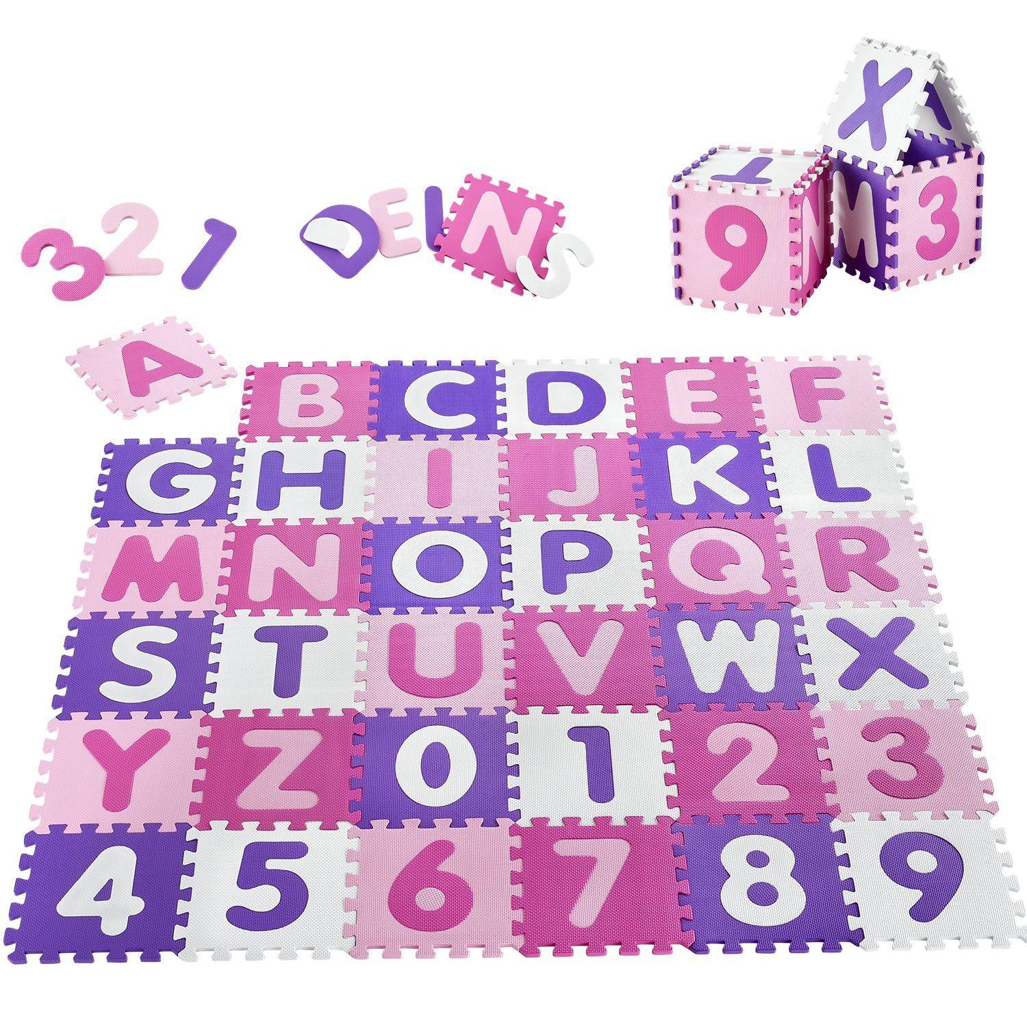 KINDER PUZZLEMATTE Juna (36 Teile) - Rosa, Kunststoff (189/1/189cm) - Juskys