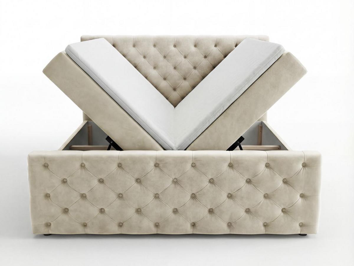 BOXBETT Montego 140x200 Creme - Creme, Holz/Textil (140/200cm) - Graingold