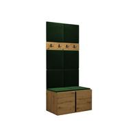 GARDEROBEN-SET Orion IV - Eiche Artisan/Grün, Holzwerkstoff/Kunststoff (84/186/46cm) - MIRJAN24