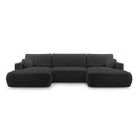 WOHNLANDSCHAFT Peoni Schwarz 364/168/87 cm mit Schlaffunktion - Schwarz, Kunststoff/Textil (364/87/168cm) - AX Living