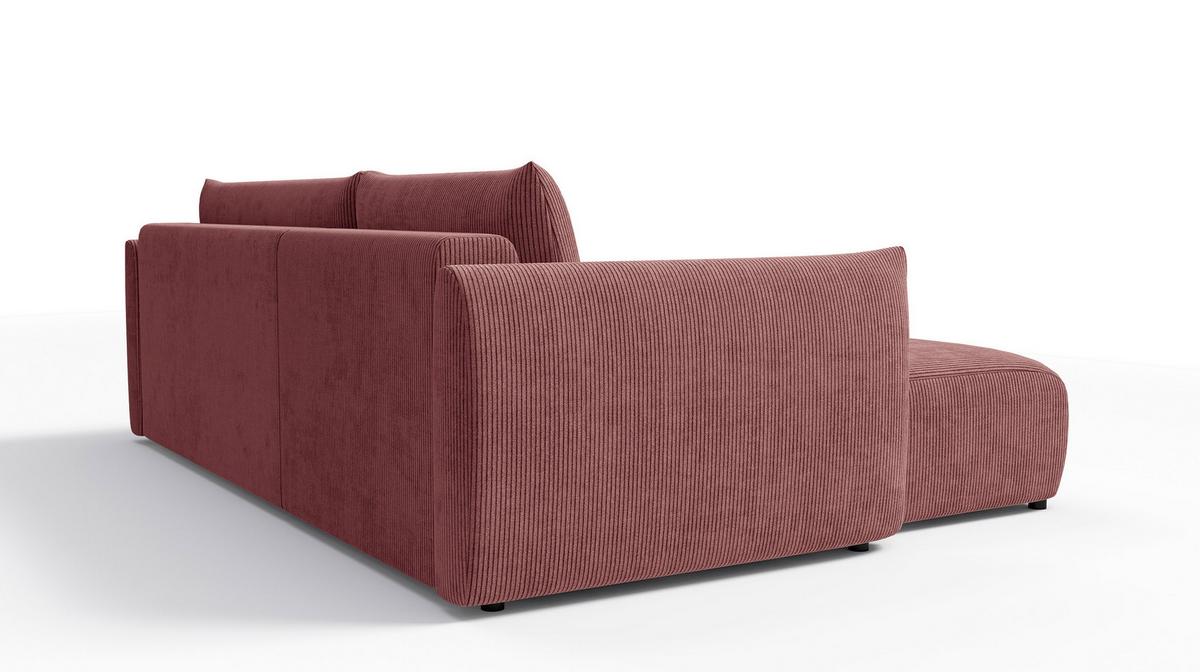 ECKSOFA TAUER 3-Sitzer rechts, altrosa - Altrosa/Schwarz, Holz/Textil (248/173cm) - Wozimo