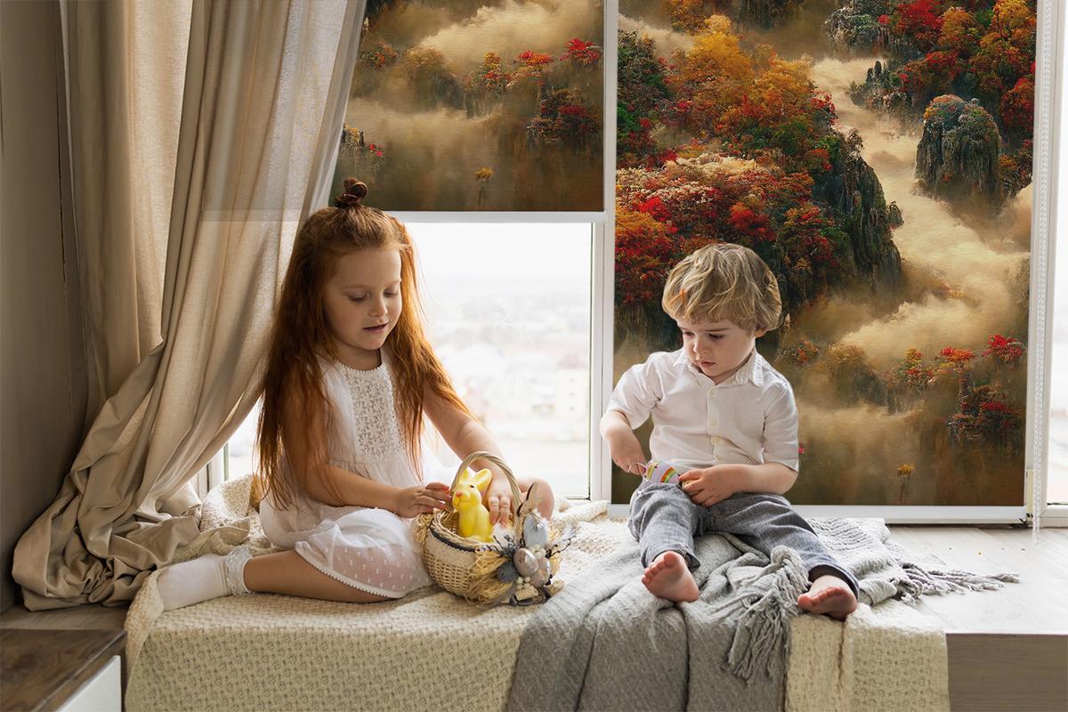 INNENROLLO - Fensterrollo - Rollo - 80x180 cm - Mountain View - Braun, Kunststoff (80/180/0.5cm) - TULUP