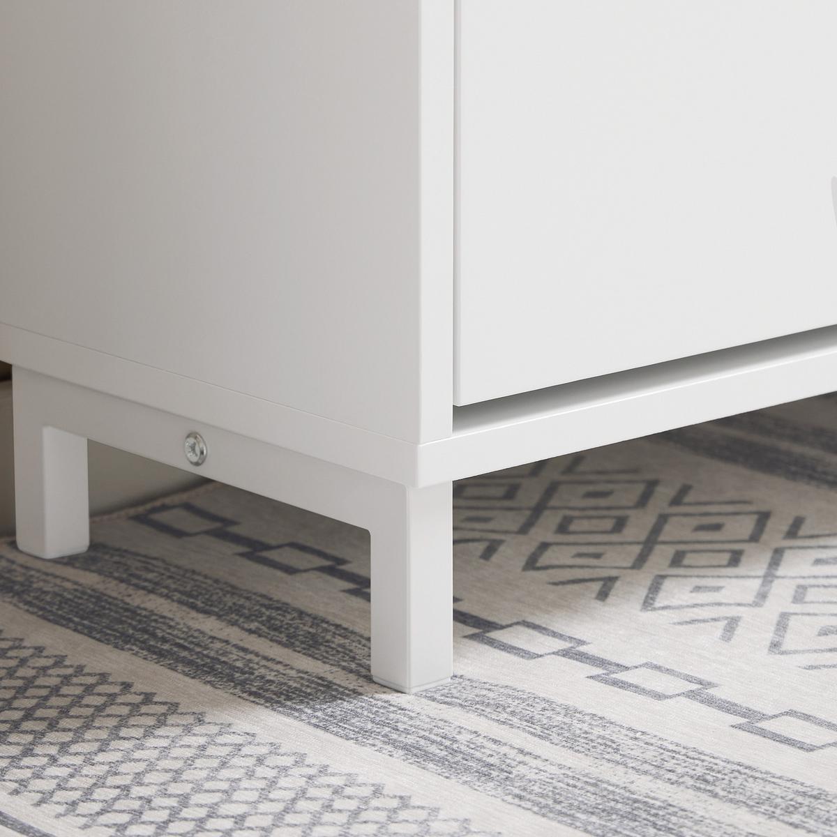SCHUHBANK Weiß - Weiß, Holzwerkstoff/Metall (60/52/24cm) - SoBuy