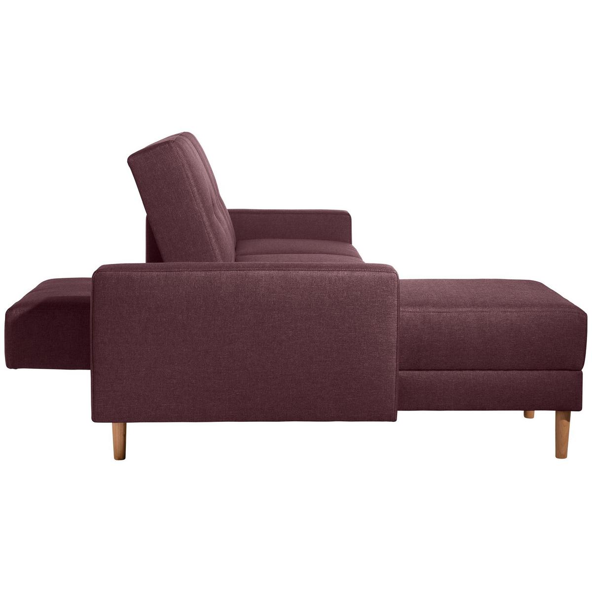 FUNKTIONSSOFA mit Hocker Kattie Flachgewebe burgund - Bordeaux, Kunststoff (144/230cm) - 58aufmkessel