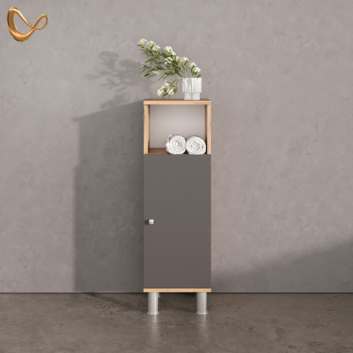MIDISCHRANK Fucino Eiche 30 x 95 cm - Eichefarben, Holzwerkstoff (30/95/30cm) - Livinity®