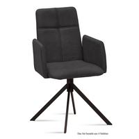 ARMLEHNSTUHL (4er-Set) Druci 52x92x60 Schwarz/Anthrazit - Anthrazit/Schwarz, Kunststoff (60/92/52cm) - 58aufmkessel