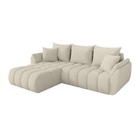 ECKSOFA mit Schlaffunktion Ottomane Links TOKO-L-v1 277x194x86 Beige Bouclé - Sandfarben/Beige, Holzwerkstoff/Kunststoff (277/194cm) - ALTDECOR
