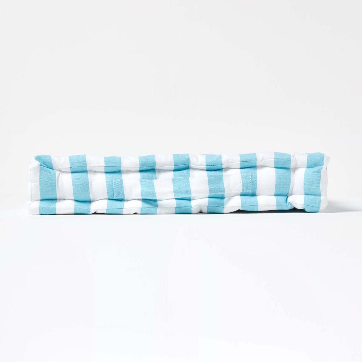 SITZKISSEN blau-weiß gestreift 40/40/8 cm - Blau, Textil (40/40/8cm) - Homescapes