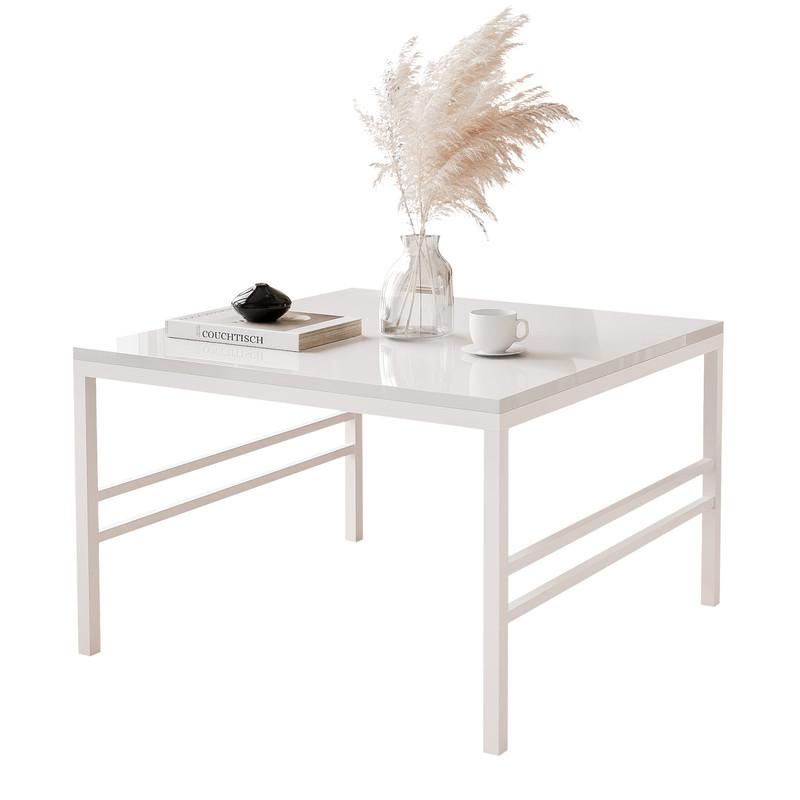 COUCHTISCH FORMA 60/60 cm Quadrat, Weiß Hochglanz - Weiß Hochglanz/Weiß, Metall (60/60/40cm) - Idohome