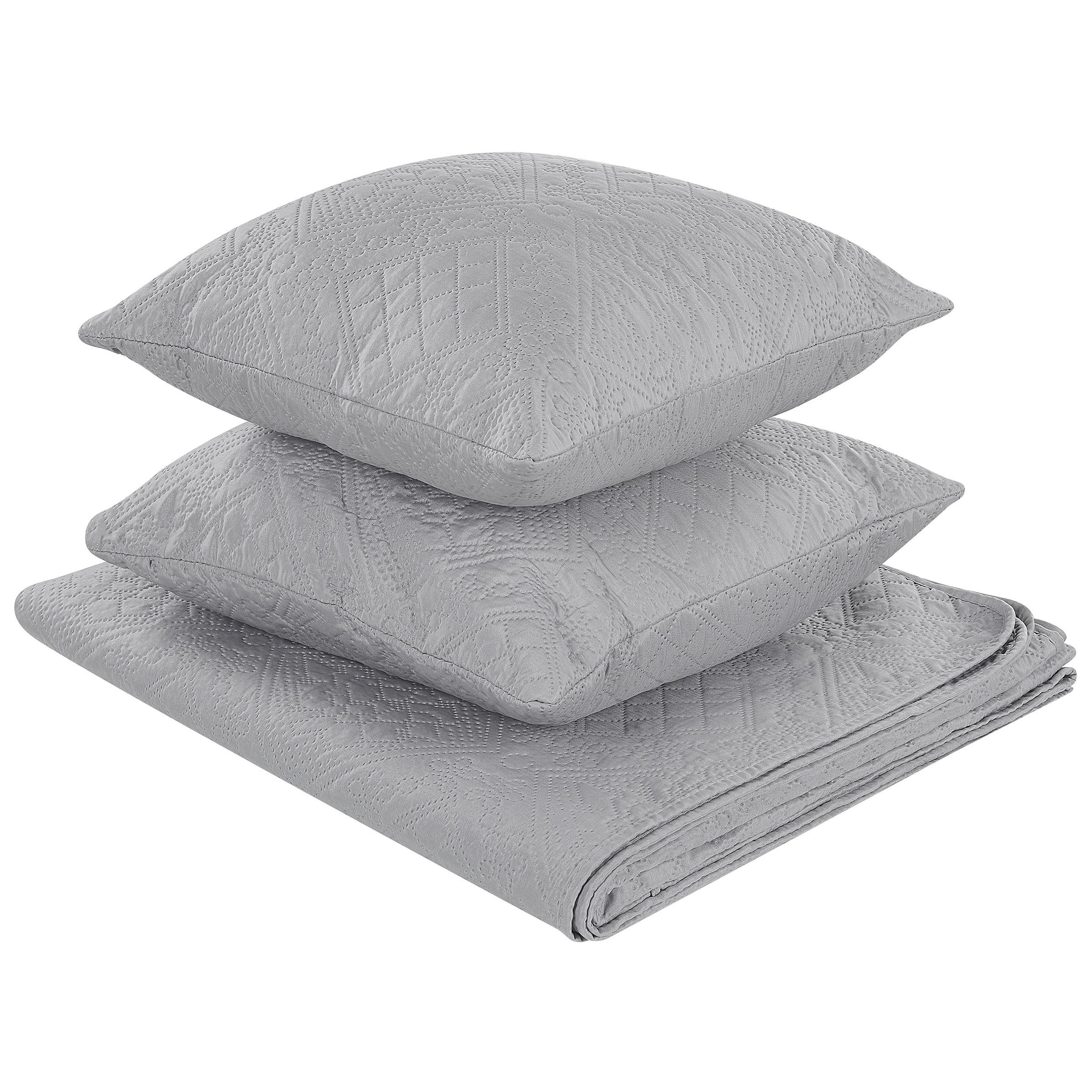 TAGESDECKEN Grau 160/220 cm Alamut - Grau, Textil (160/220cm) - Beliani