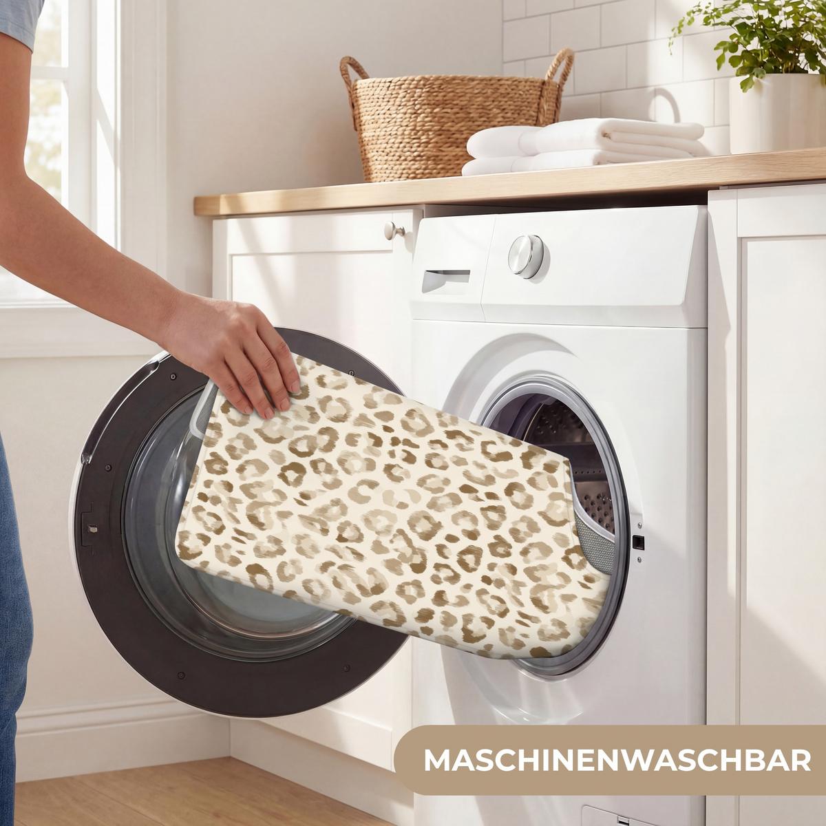 WC-VORLEGER Leopard - Klassisch - Beige Toilettenvorleger 55x60 cm - Hellbraun, Textil (55/1cm) - OnlyWow