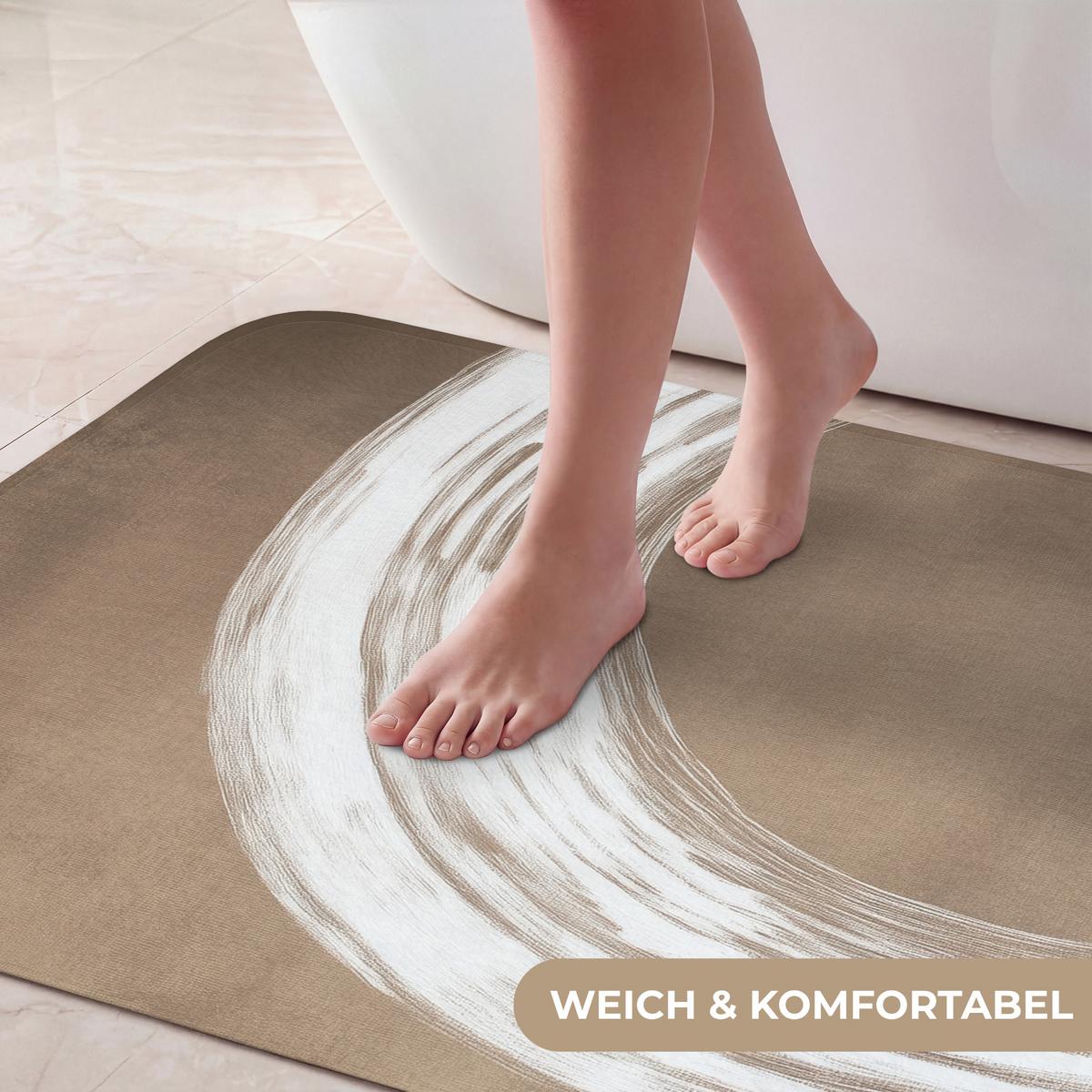 BADEMATTE Farbe - Braun - Japandi 60x90 cm - Mokka, Textil (60/90cm) - OnlyWow