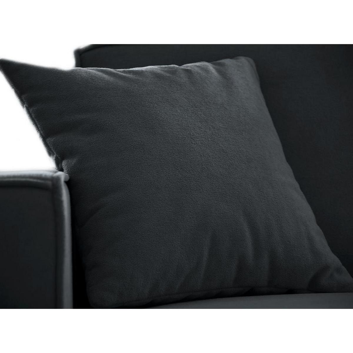 ECKSOFA ohne Schlaffunktion Pedro L dunkelgrau links - Dunkelgrau/Schwarz, Kunststoff/Textil (267/170cm) - Beautysofa