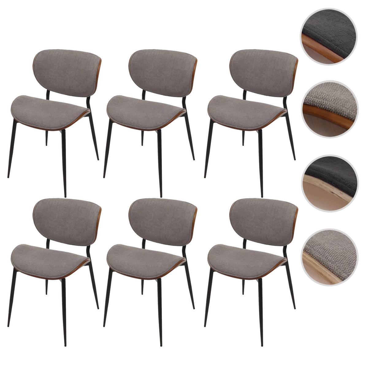 ESSZIMMERSTUHL Walnuss Dekor, Hellgrau - Walnussfarben/Hellgrau, Textil (51/80/55cm) - MCW