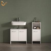 BADEZIMMERMÖBEL-SET Amalfi Weiß 2 Teile - Weiß, Holzwerkstoff (63.8/57/26.3cm) - Livinity®