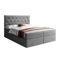 BOXSPRINGBETT IZOLDA mit Bettkasten und Topper 160x200 cm Royal Velvet 250 - Grau, Textil - Lookway